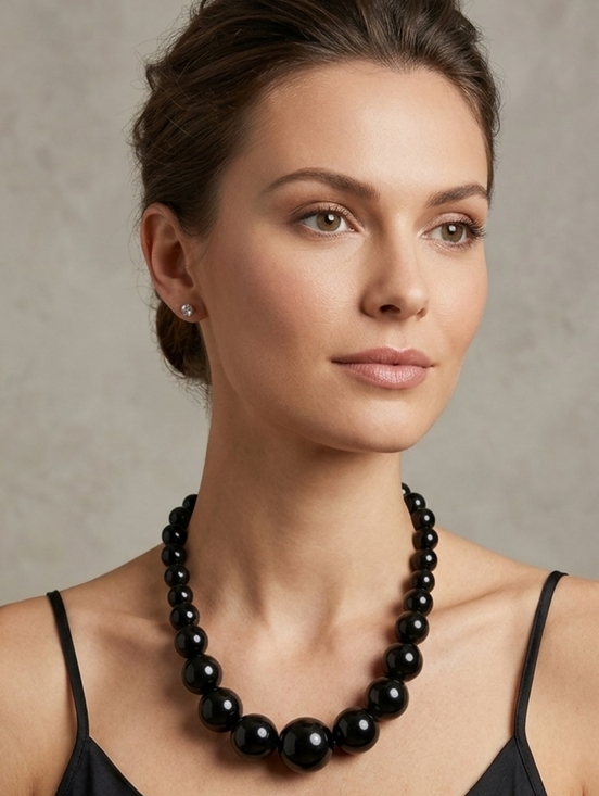 Source Unknown Jewelry - Black Beaded Necklace